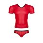 męski komplet z wetlooka: t-shirt w serek, figi typu brazyliany M - 8