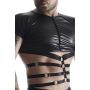 męski t-shirt z wetlooka z dekoracyjnymi wstawkami z taśmy i gumy XL - 3
