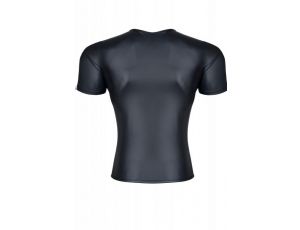 T-shirt męski wetlook Regnes Fetish Planet czarny S z dostępem do piersi