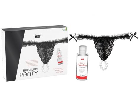 Zestaw Intt figi czarne z perłowym pierścieniem i żelem truskawkowym 50ml
