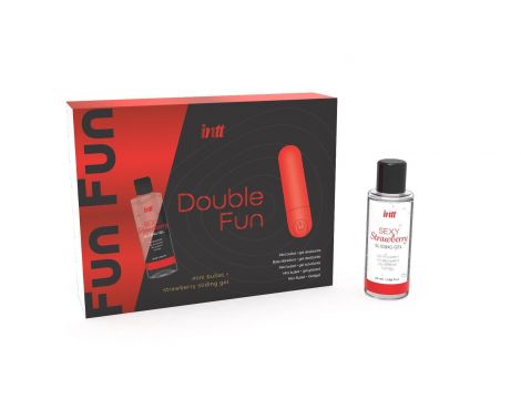Zestaw mini pocisk wibrujący Intt USB 10 funkcji truskawka - 3