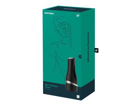 Masturbator Satisfyer Men Classic Cyberskin srebrny 25 cm - 6