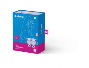 Kubeczki menstruacyjne Satisfyer Feel Confident liliowy 15 ml 20 ml