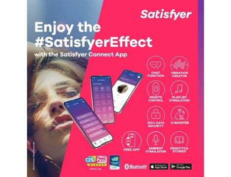 Jajko wibrujące prążkowane Satisfyer Ribbed Petal różowe USB z aplikacją