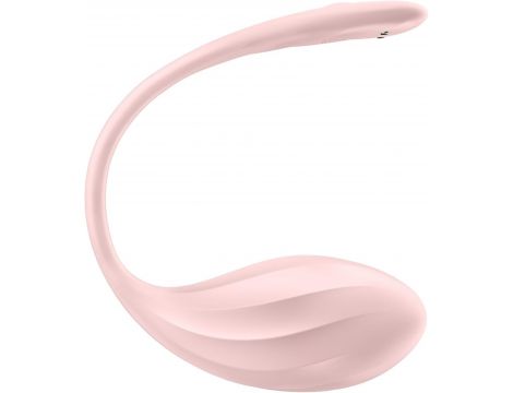 Jajko wibrujące prążkowane Satisfyer Ribbed Petal różowe USB z aplikacją - 7