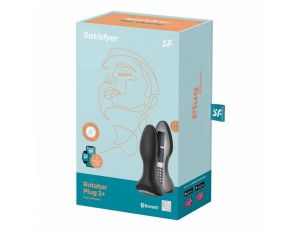 Silikonowy korek analny wibrujący rotacyjny Satisfyer 2 Connect App czarny