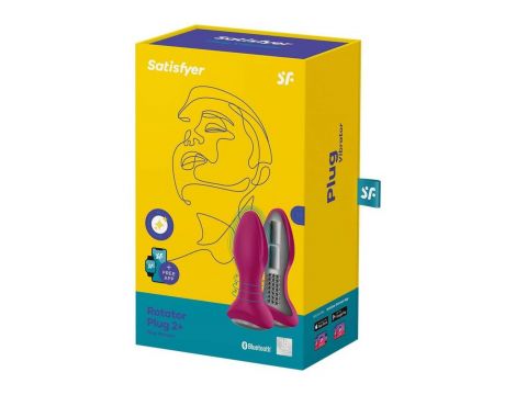 Korek analny wibrujący Satisfyer Rotator Plug 2 Connect App fioletowy - 5