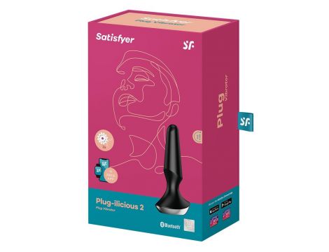 Wibrujący korek analny silikonowy Satisfyer Plugilicious 2 czarny - 2