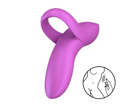 Wibrator na palec silikonowy Satisfyer Bold Lover ciemnróżowy - 2