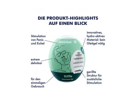 Jajko masturbator hydroaktywne Satisfyer Eggcited Riffle jasnozielone 7 cm - 2