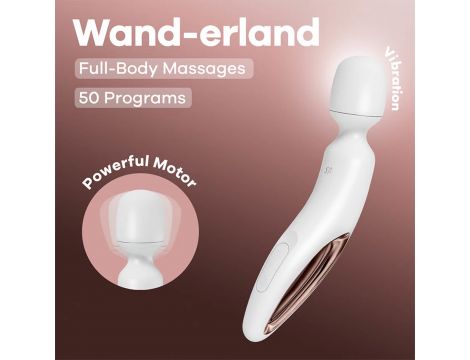 Masażer wibracyjny Satisfyer Wanderland biało różowozłoty XXL 30 cm USB - 4