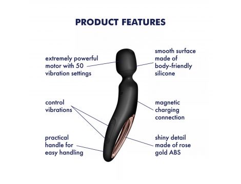 Masażer wibracyjny Satisfyer Wanderland XXL czarny różowe złoto 30 cm USB - 5