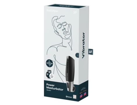Masturbator wibracyjny Satisfyer Power silikonowy czarny srebrny USB - 3