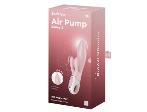 Wibrator króliczek nadmuchiwany Satisfyer Air Pump Bunny 3 różowy USB - 5