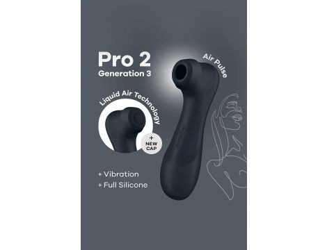 Stymulator Satisfyer Pro 2 Liquid Air czarny Bluetooth USB
