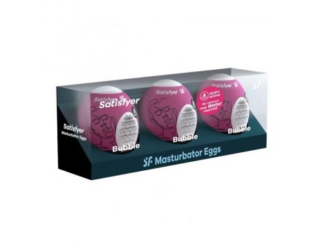 Masturbator jajka Satisfyer Bubble 3 szt fioletowy - 2
