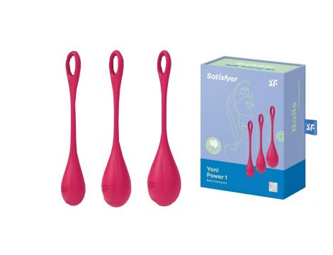 Zestaw kulek silikonowych Satisfyer Yoni Power 1 czerwony - 2
