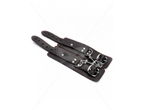 Black Leather Wrist Cuffs - 3