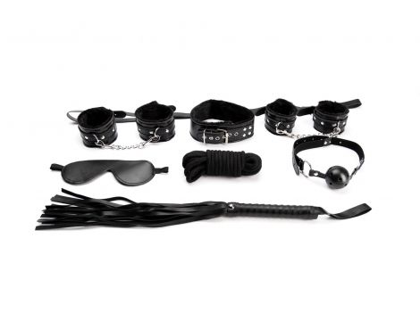 7 Pieces Black Bondage Set