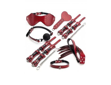 Suitcase bondage set red