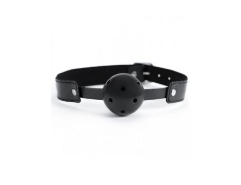 Black Breathable Ball Gag - 3