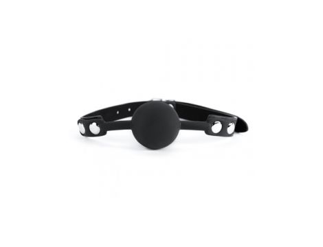 Black Silicone Ball Gag - 2