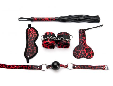 5 Pieces Leopard Bondage Set - 2
