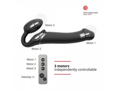 VIBRATING STRAP-ON - M - BLACK - 2