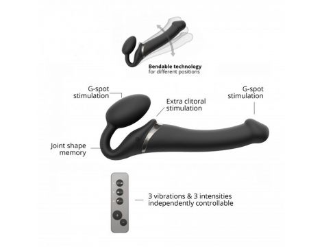 VIBRATING STRAP-ON - M - BLACK - 6