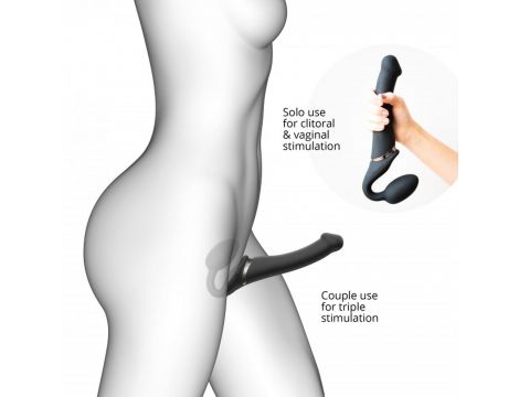 VIBRATING STRAP-ON - M - BLACK - 4