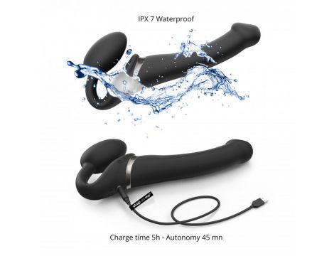 VIBRATING STRAP-ON - M - BLACK - 5