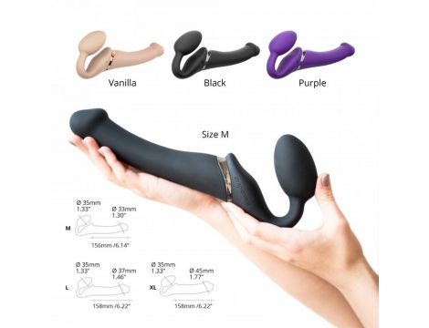VIBRATING STRAP-ON - M - BLACK - 10