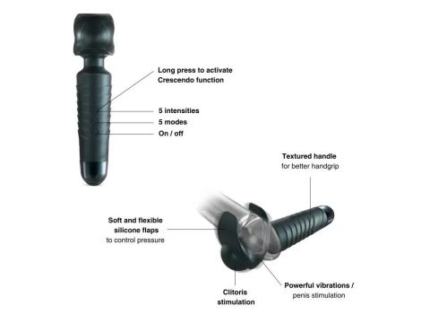 Masturbator wibrujący Man.wand EVO szary 20 cm USB - 2