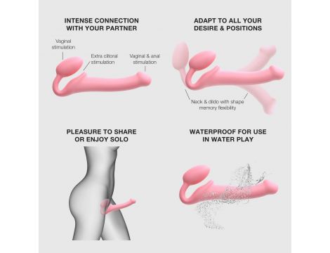 Strapon silikonowy półrealistyczny giętki Dorcel różowy M - 3