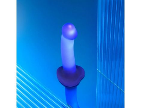 Dildo realistyczne LED fioletowe Straponme 18 cm M - 2