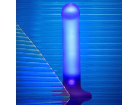 Dildo realistyczne LED fioletowe Straponme 18 cm M - 8