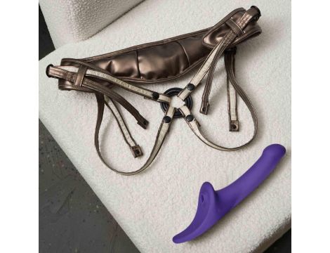 Dildo multi orgasm wibrujące Strap on me L fioletowe - 5