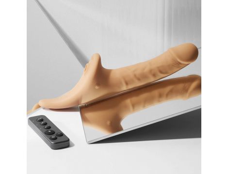 Realistyczne dildo Strap on me L waniliowe z pilotem - 4