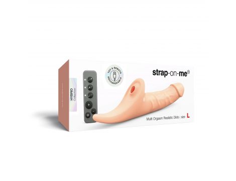 Realistyczne dildo Strap on me L waniliowe z pilotem - 8