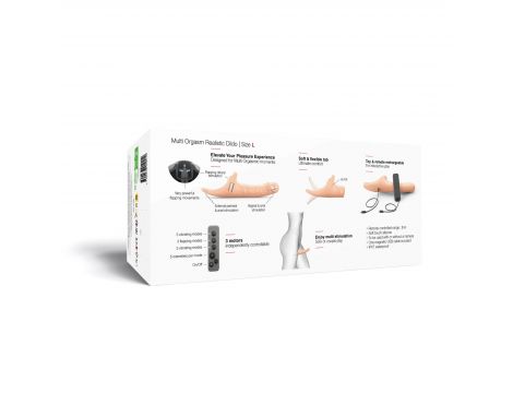 Realistyczne dildo Strap on me L waniliowe z pilotem - 9