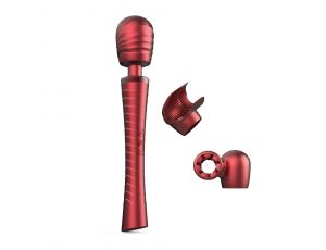 Masażer wibracyjny Man.wand Edgy czerwony silikonowy 30 cm