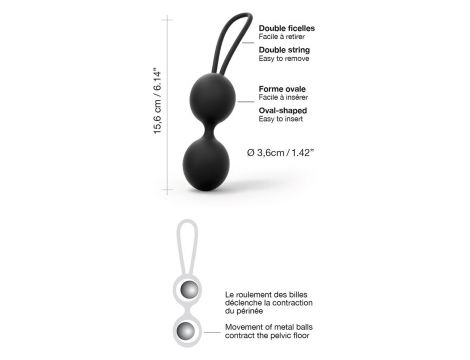 Kulki gejszy Dorcel Dual Balls Noir silikonowe - 3
