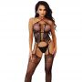 Bodystocking z otwartym krokiem Velvet Passion czarny uniwersalny - 2