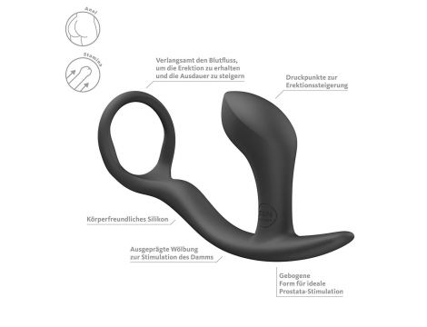 Pierścień erekcyjny z masażerem prostaty Fun Factory Bootie Ring czarny - 5