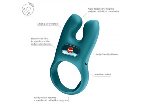 Pierścień erekcyjny wibrujący podwójny Fun Factory Nos zielony USB - 6