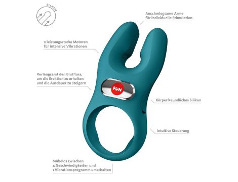 Pierścień erekcyjny wibrujący Nos XL zielony Fun Factory silikonowy USB - 2