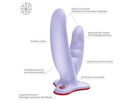 Dildo podwójne Ryde z przyssawką Fun Factory lawendowe