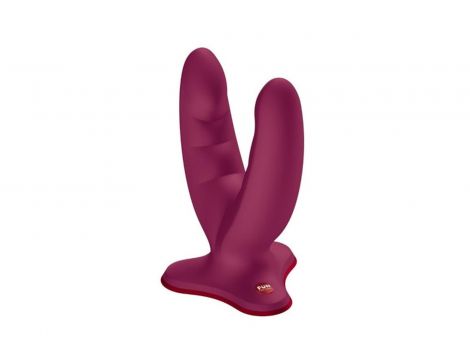 Dildo podwójne z przyssawką Fun Factory Ryde bordowe - 3