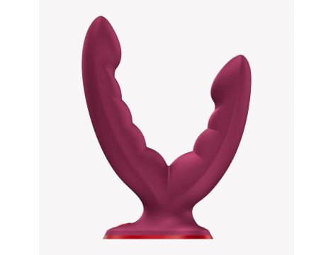 Dildo podwójne z przyssawką Fun Factory Ryde bordowe - 8