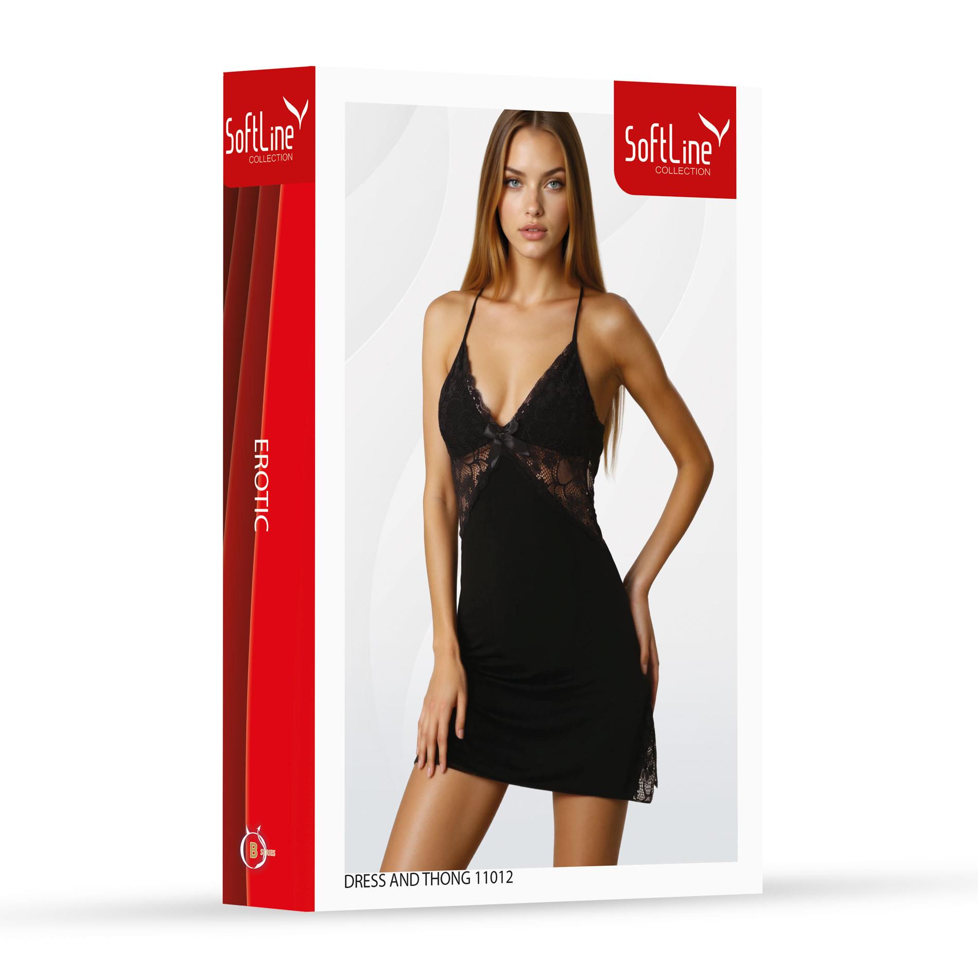 Set dress and thong 11012 black 2XL